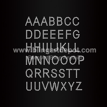 Capital Letters Hotfix Rhinestone Motifs